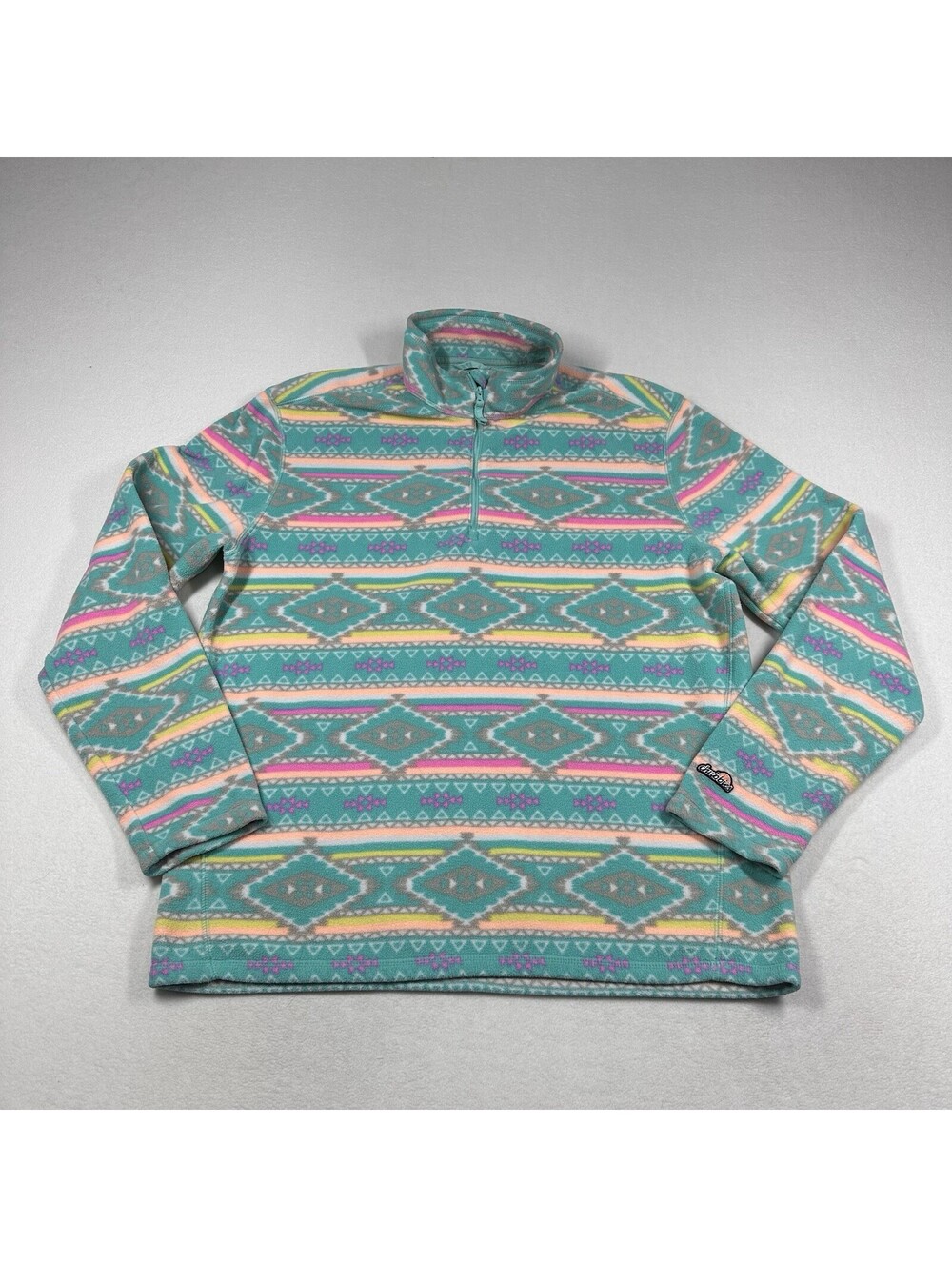 Chubbies Fleece Jacket 1/4 Zip Men Size L Green Flame Commander Aztec Pullover